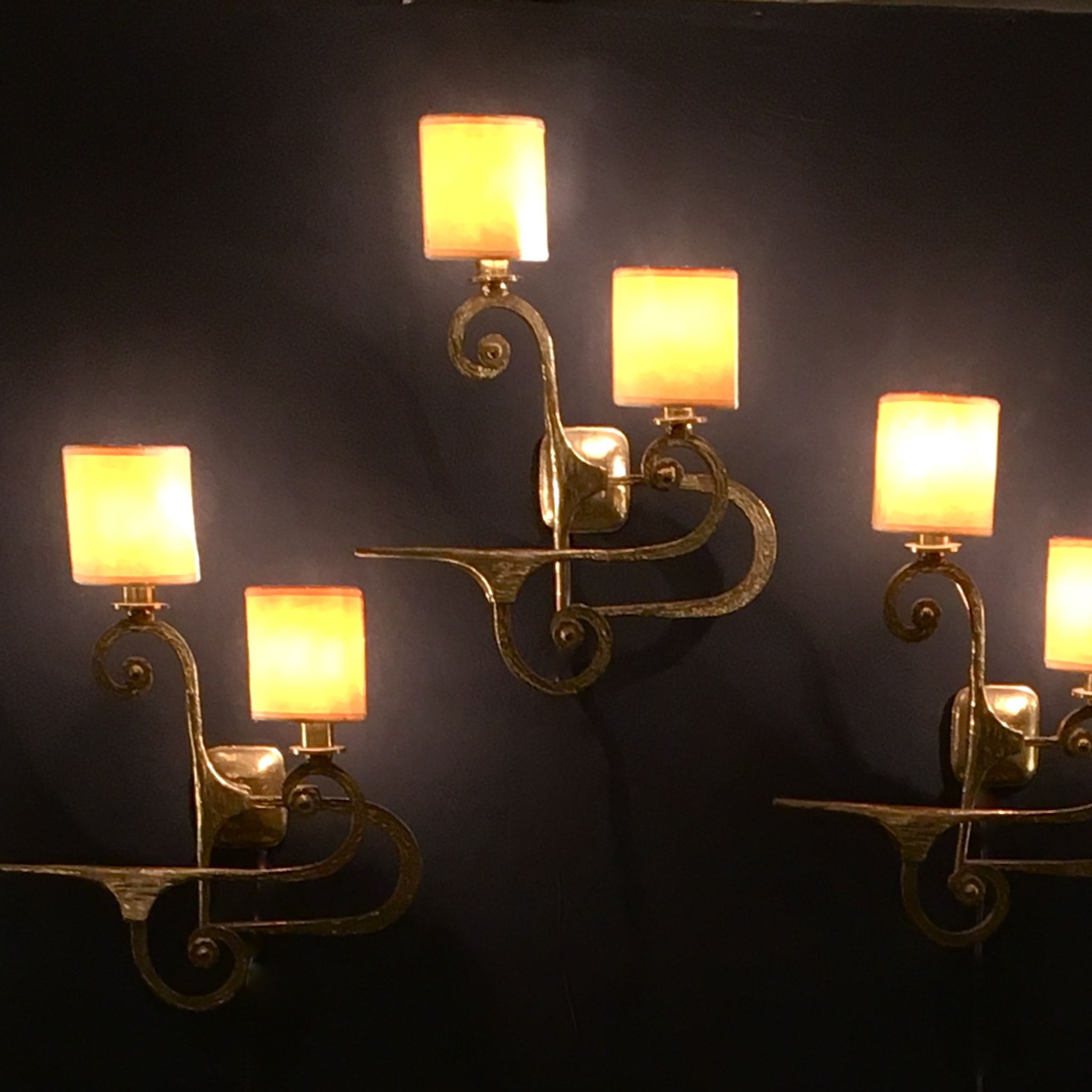 Appliques italiennes en bronze de G. Piombanti, 1950