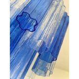 Contemporary sky- blue and blue "tronchi" murano glass sputnik chandelier