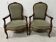 Pair of Louis XV style armchairs in solid walnut, 20th century.