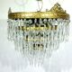 3-light bronze crystal ceiling light
