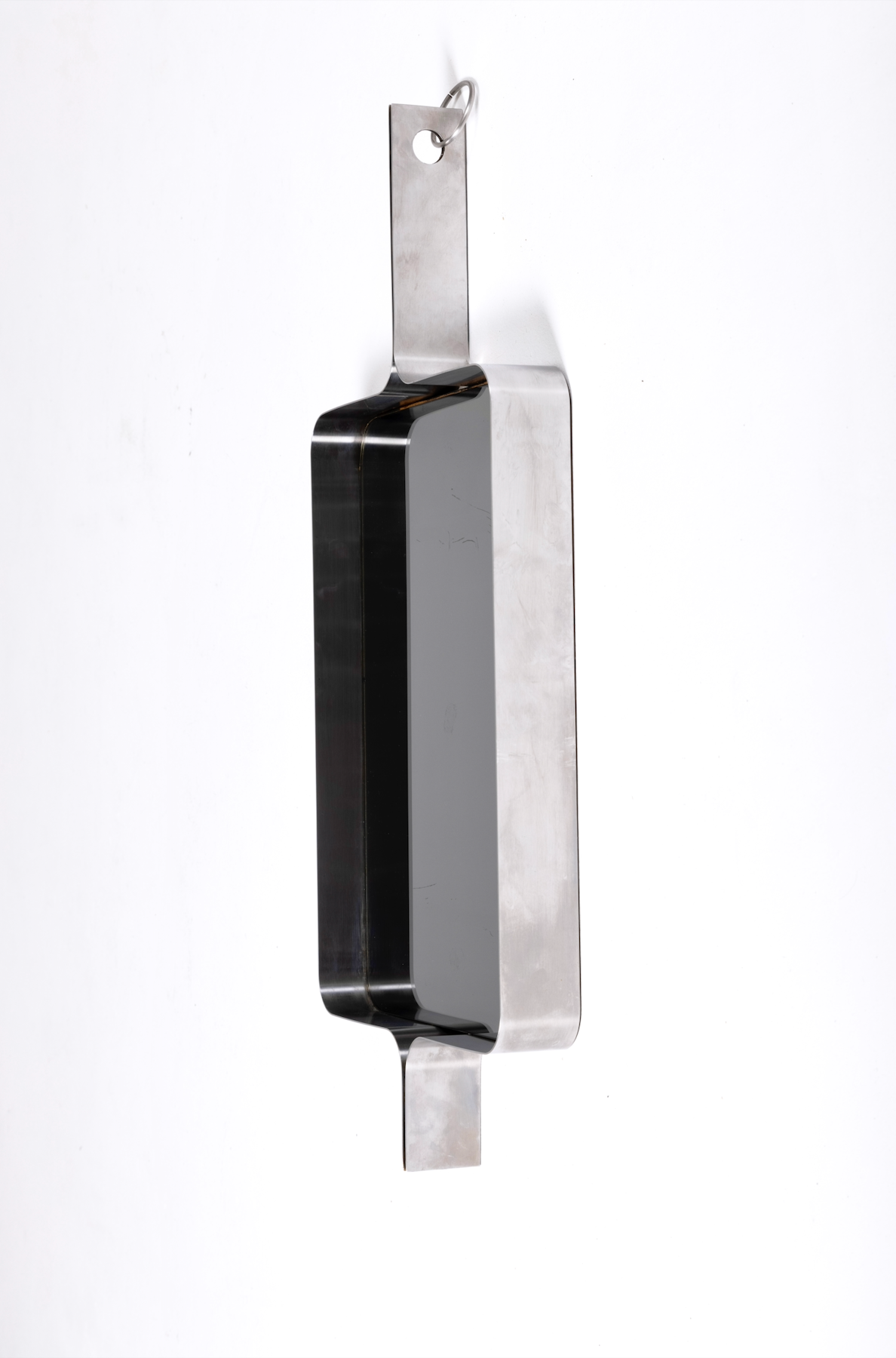 Brushed steel mirror Xavier Feal, 1970s