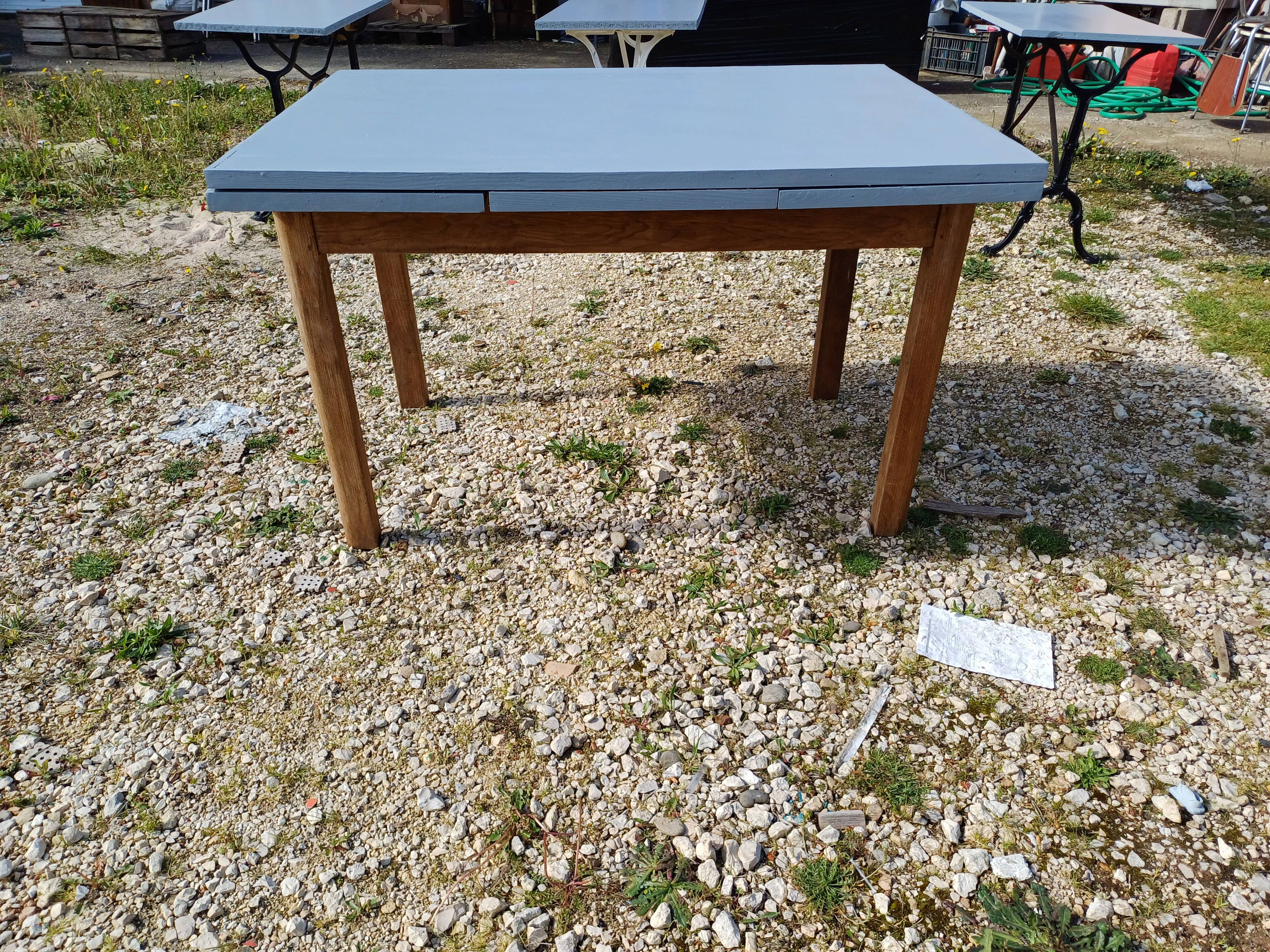 1950s Wooden Table with Extensions