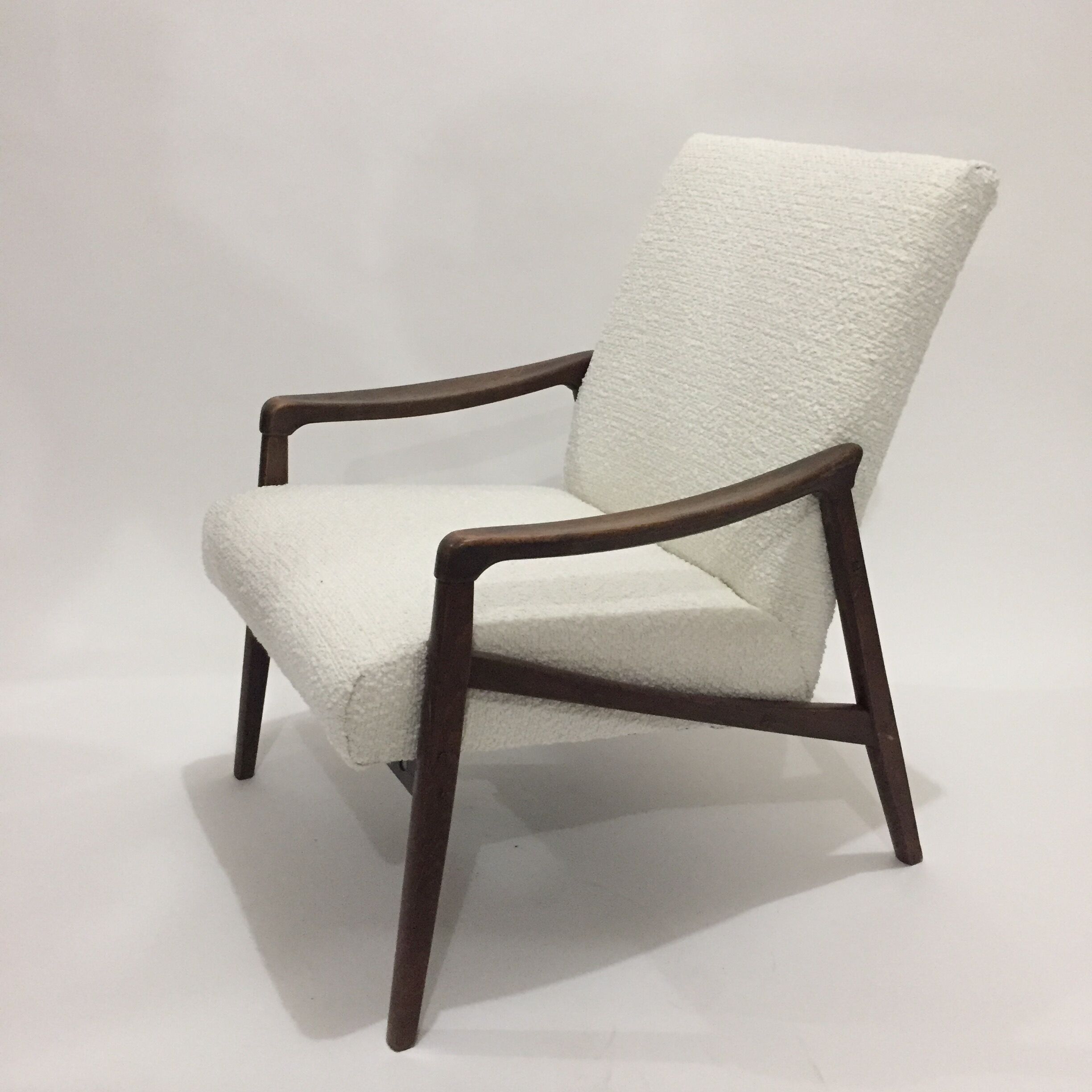 60s armchair reupholstered buckle