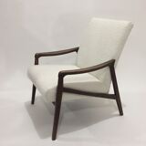 60s armchair reupholstered buckle