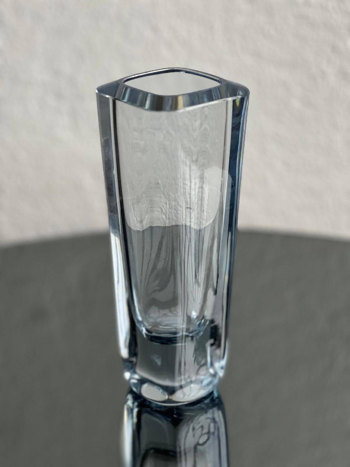 Decorative Swedish Vase, Clear Glass, Stromberg, Mid-Century Modern, Collectible