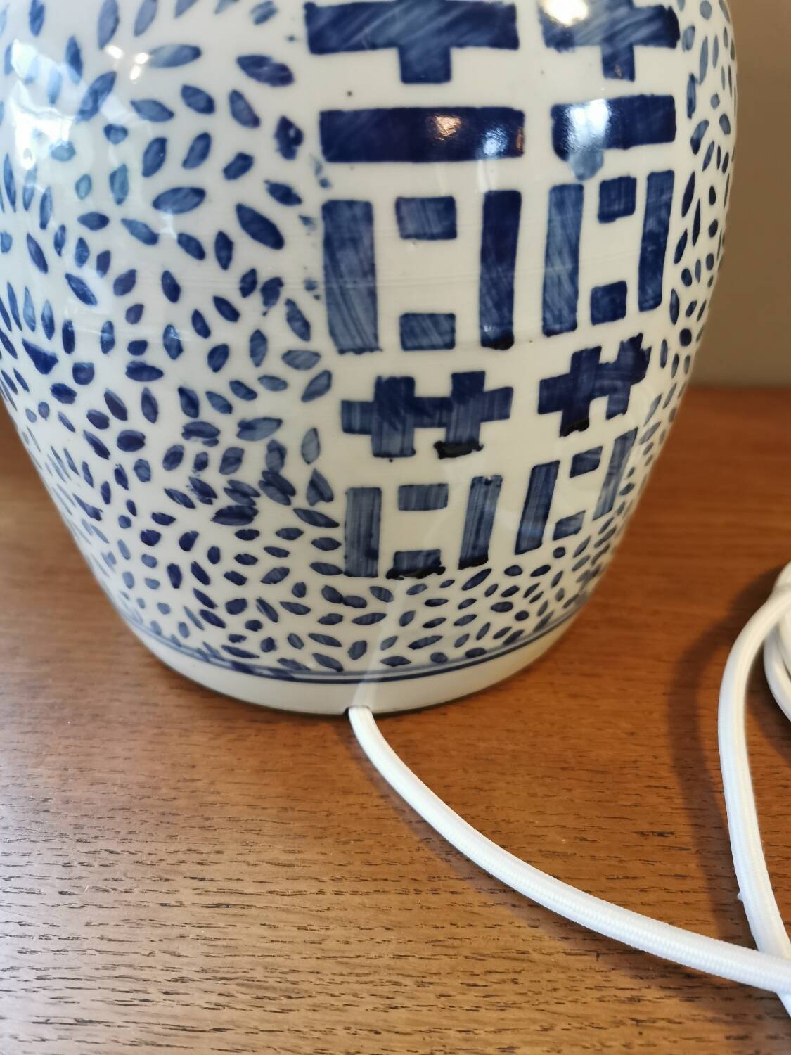 Antique Asian ginger jar lamp base