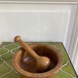 Mortar and pestle made of olive wood