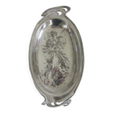Art deco silver metal dish