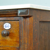 Commode d’apothicaire avec plateau en marbre, années 1930