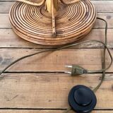 Louis Sognot vintage bamboo rattan floor lamp
