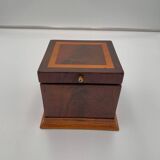 Cubic Biedermeier Box, Mahogany and Maple, Austria, circa 1840