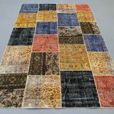 Tapis patchwork turc vintage vintage 250x167 cm laine large