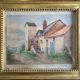 Watercolor painting "Nan-sous-Thil" Burgundy Eugène Cahtelain 1906 + frame