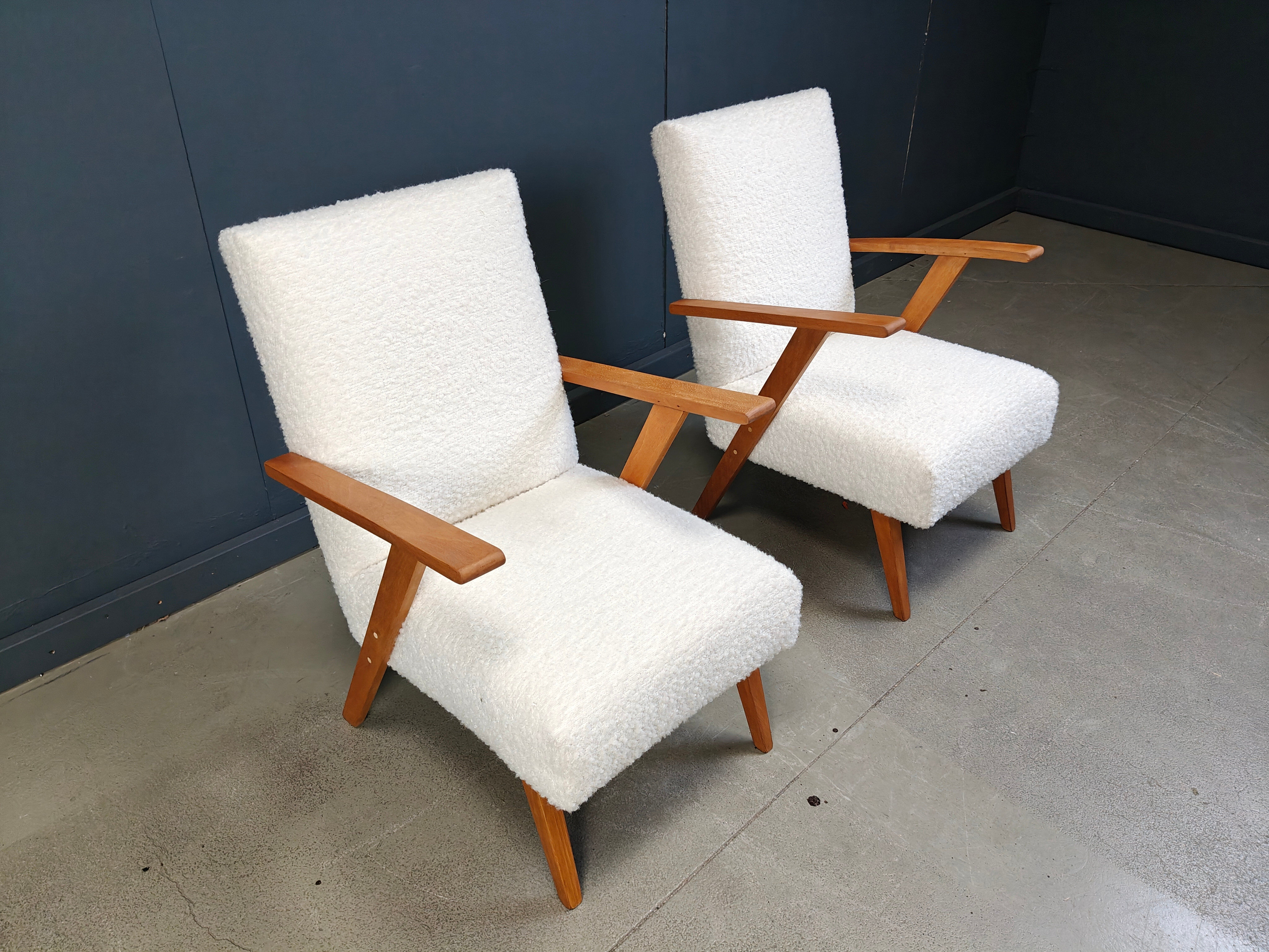 Pair of mid-century Dutch armchairs, 1960s