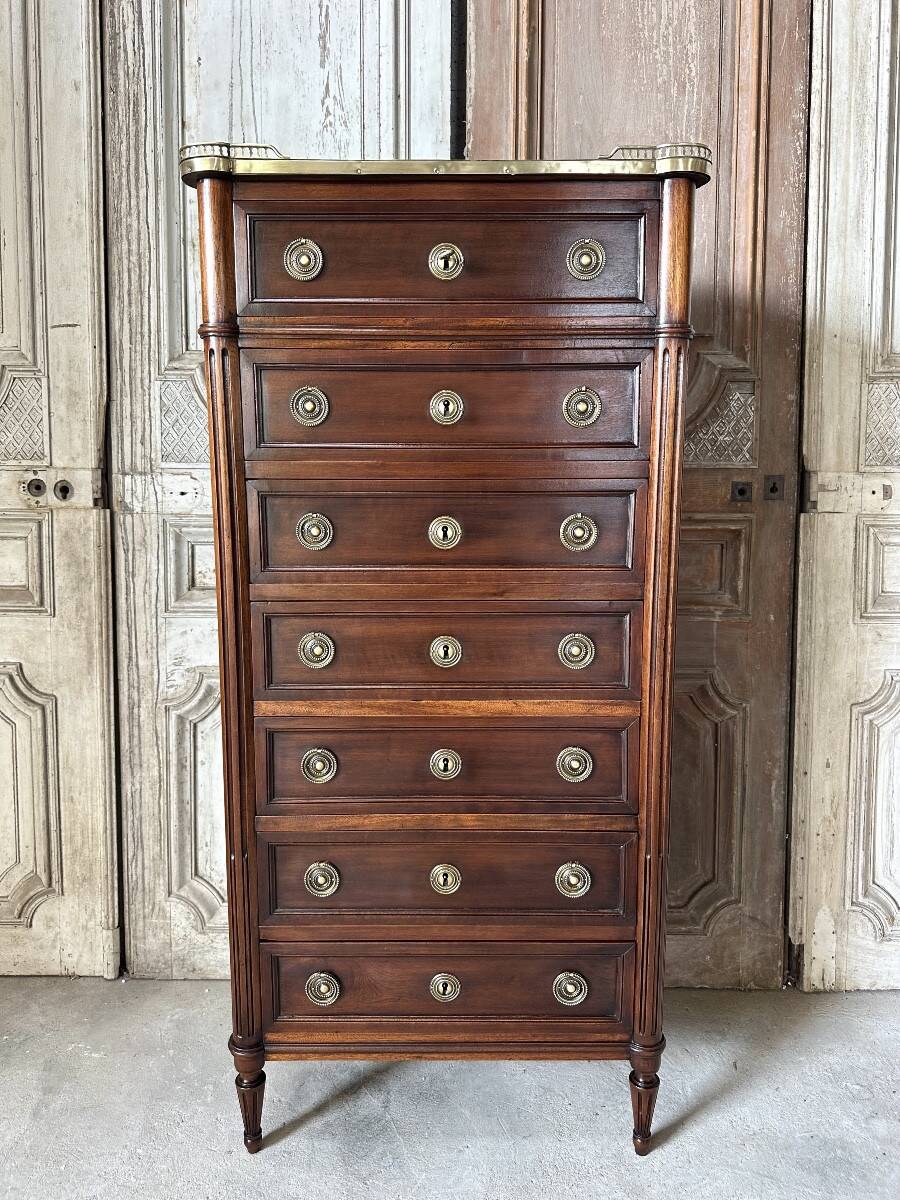 Semainier de style Louis XVI en acajou époque 1900