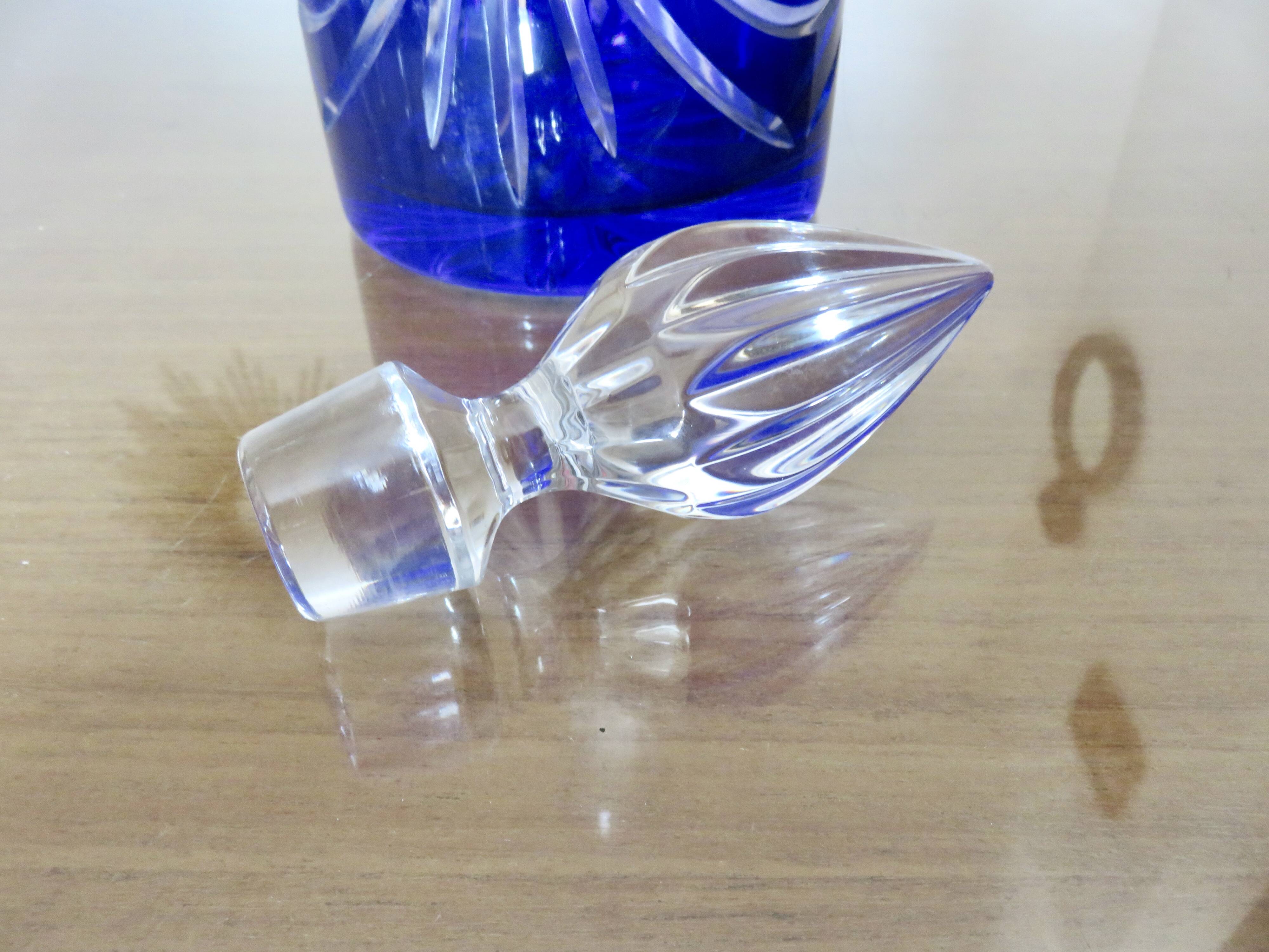 Service cristal couleur "Cristalleries de Lorraine" carafe et 5 verres