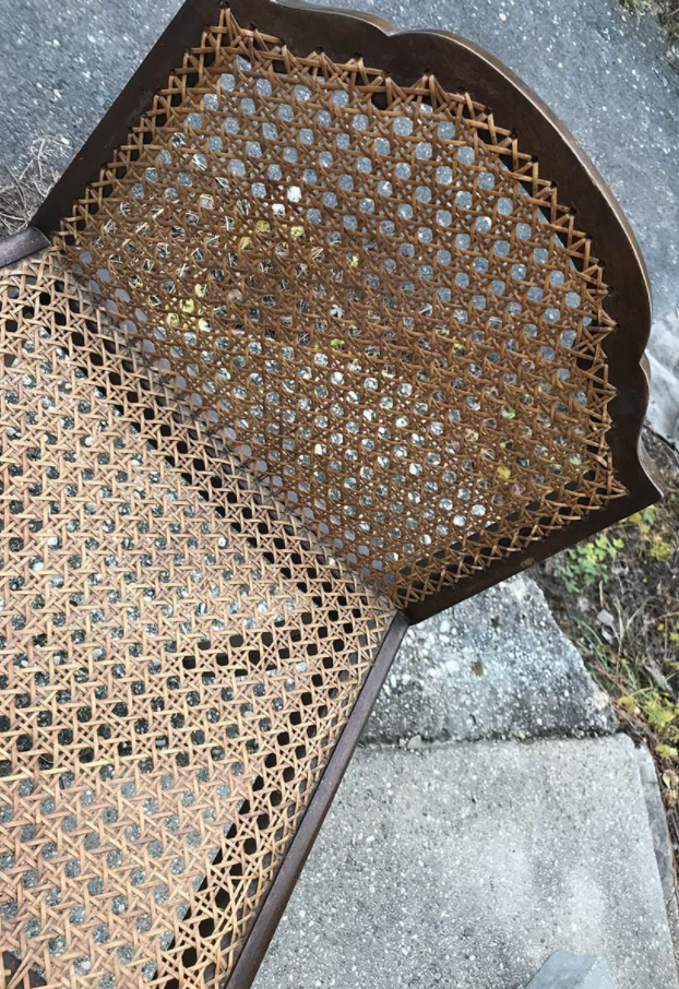 Vintage Wood & Cane Lounge Chair, 1950s