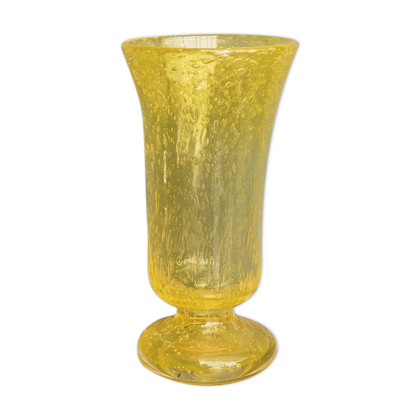 Blown glass vase, bubbled