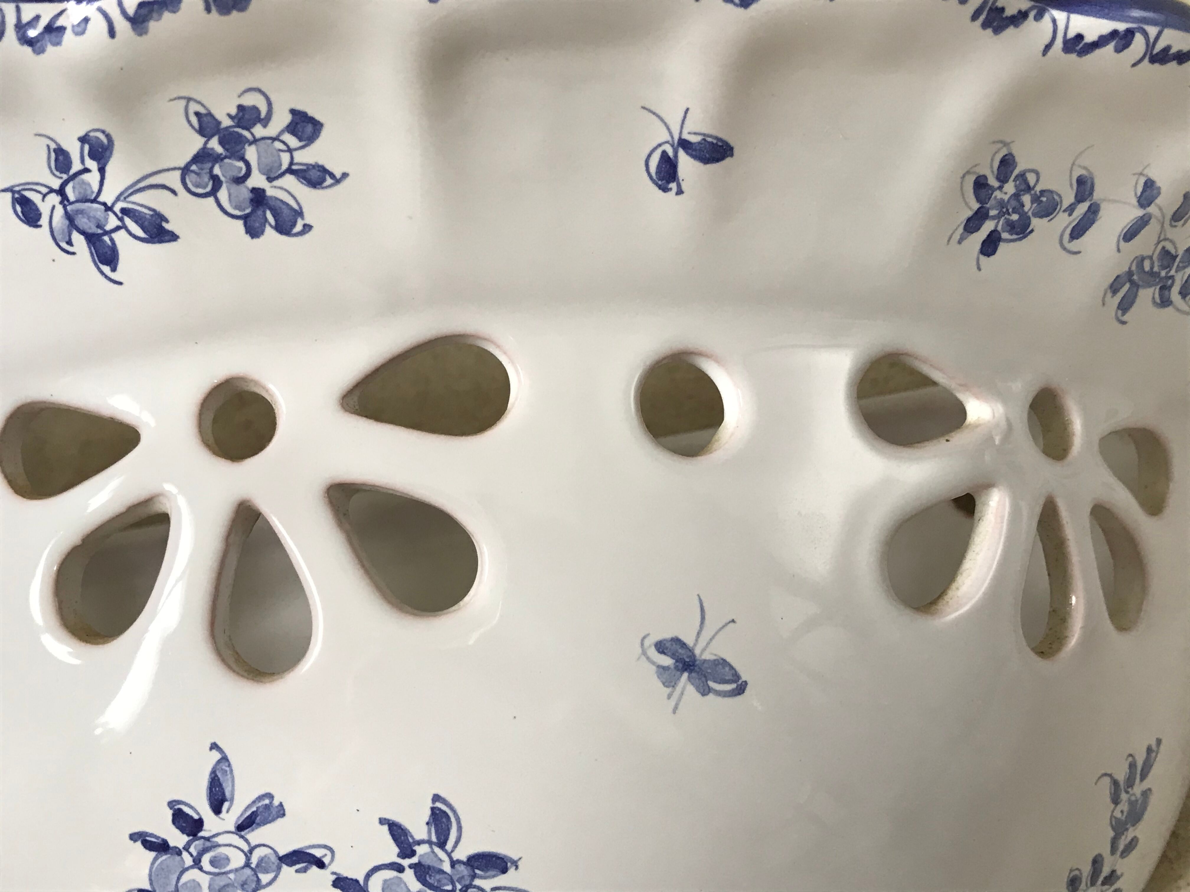 Pair of ceramic moustiers sconces