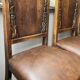 Art Deco extendable oak table with marquetry + 6 chairs – 1920s