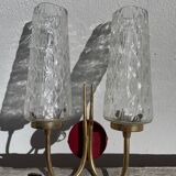 Brass and glass wall lamp 1950