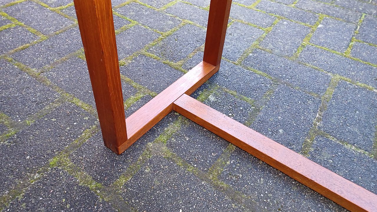 Banc à lattes scandinaves, teck 1970