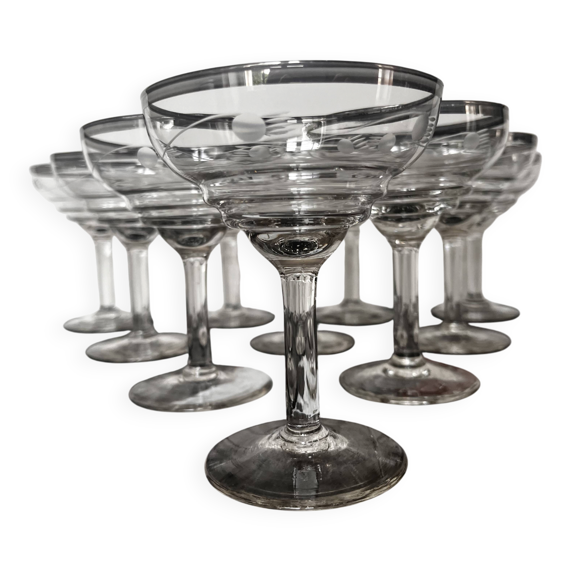 Antique champagne coupes
