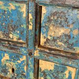 Old door in blue wood