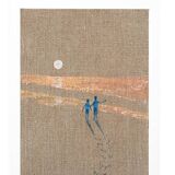 Linen painting, sunset