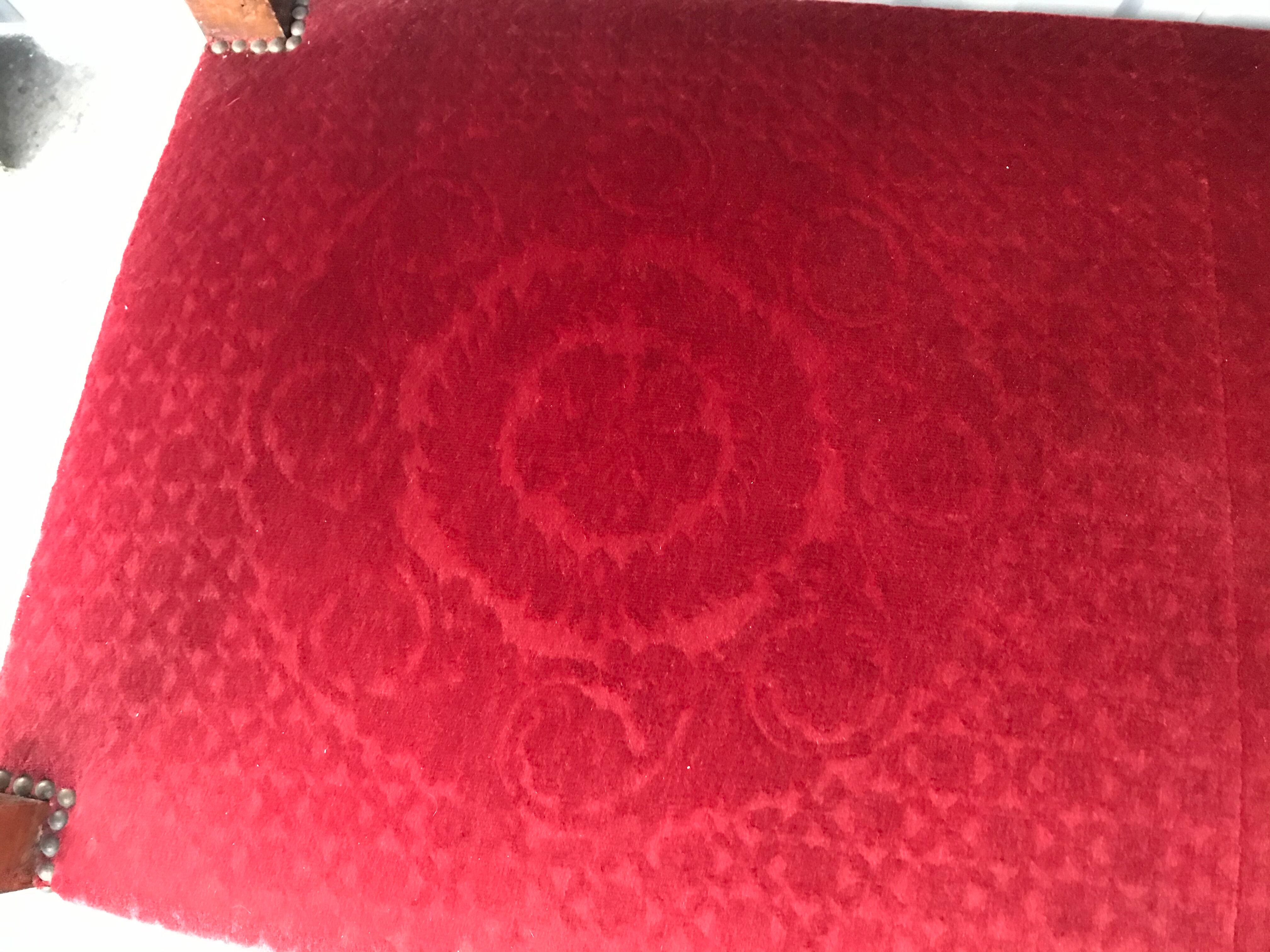 Empire Red velvet bench