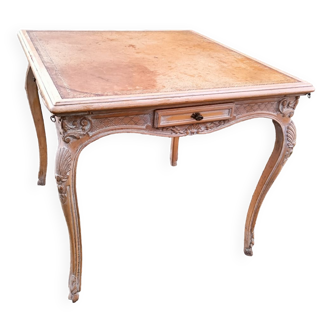 Antique Louis XV style table with leather top