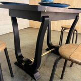 Table de jeux art deco avec plateau dépliant