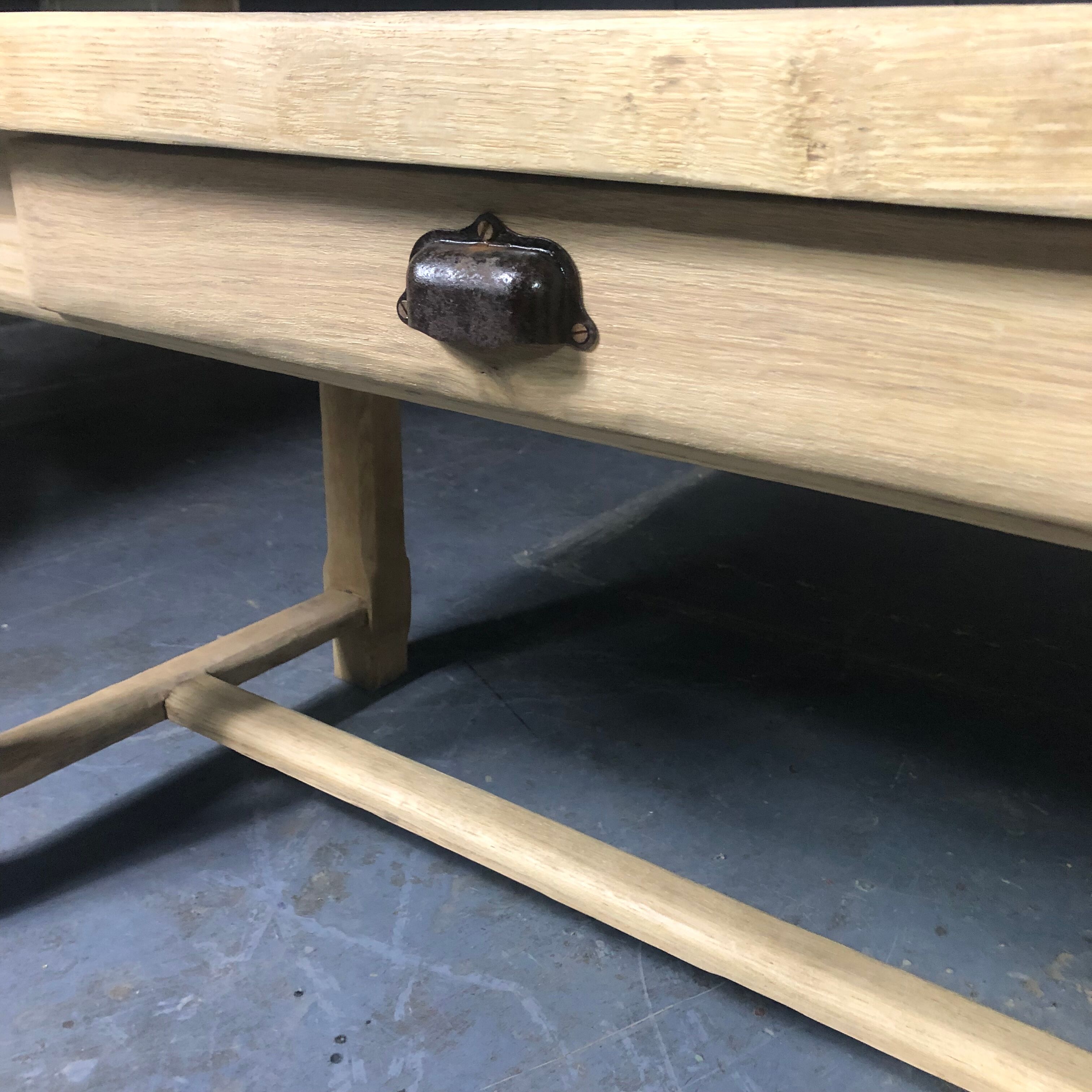 Whitewashed oak farmhouse table