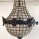 Empire-style hot air balloon chandelier with 6 lights and crystal drops