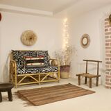 Vintage rattan sofa 2 places year 60