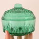 Bonbonnière en verre vert