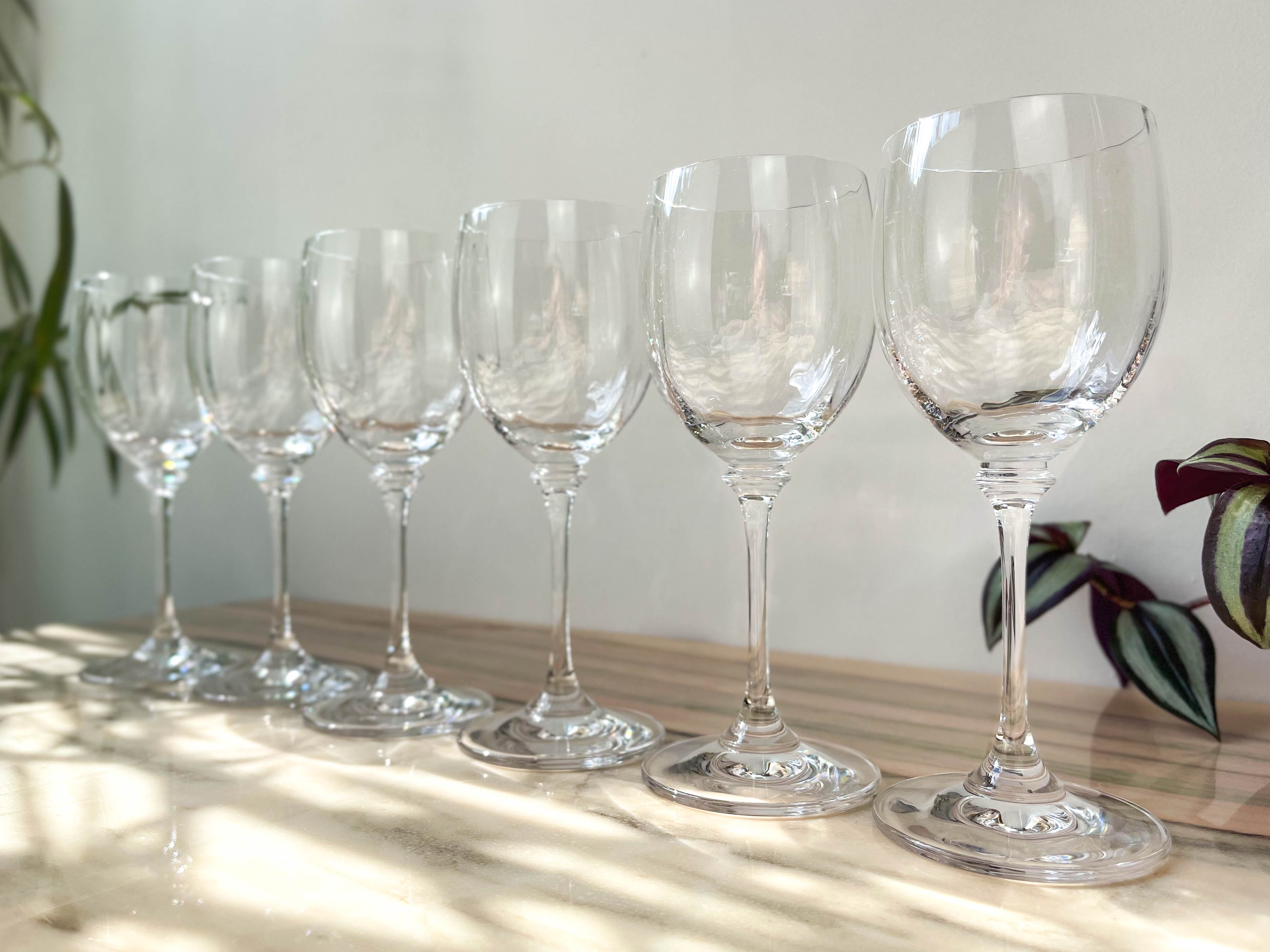 6 crystal red wine glasses Mikasa model Stephanie