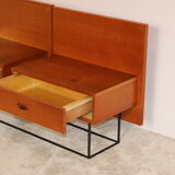 Floating bedside tables in teak veneer - Belgium - 1960's