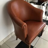 Leather club armchair
