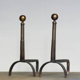 Monumental chenets for fireplace - Italian production - Minimalist design