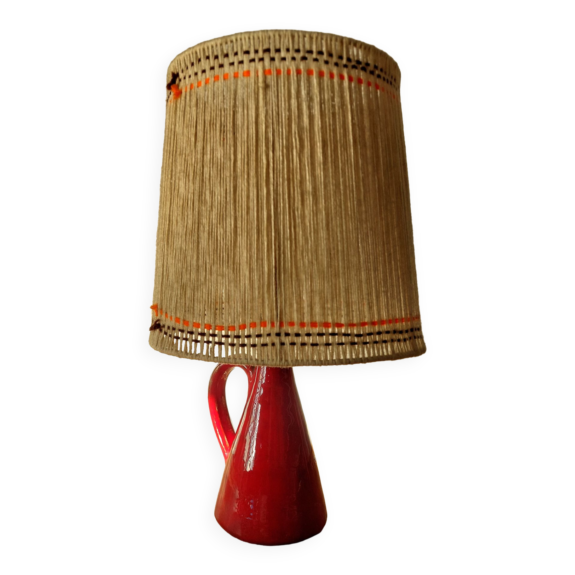 Red ceramic lamp 1950/1960.