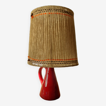 Lampe en céramique rouge 1950/1960.