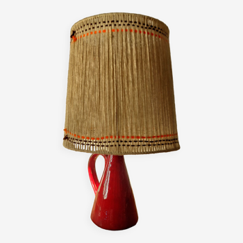Red ceramic lamp 1950/1960.