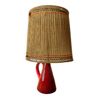 Lampe en céramique rouge 1950/1960.