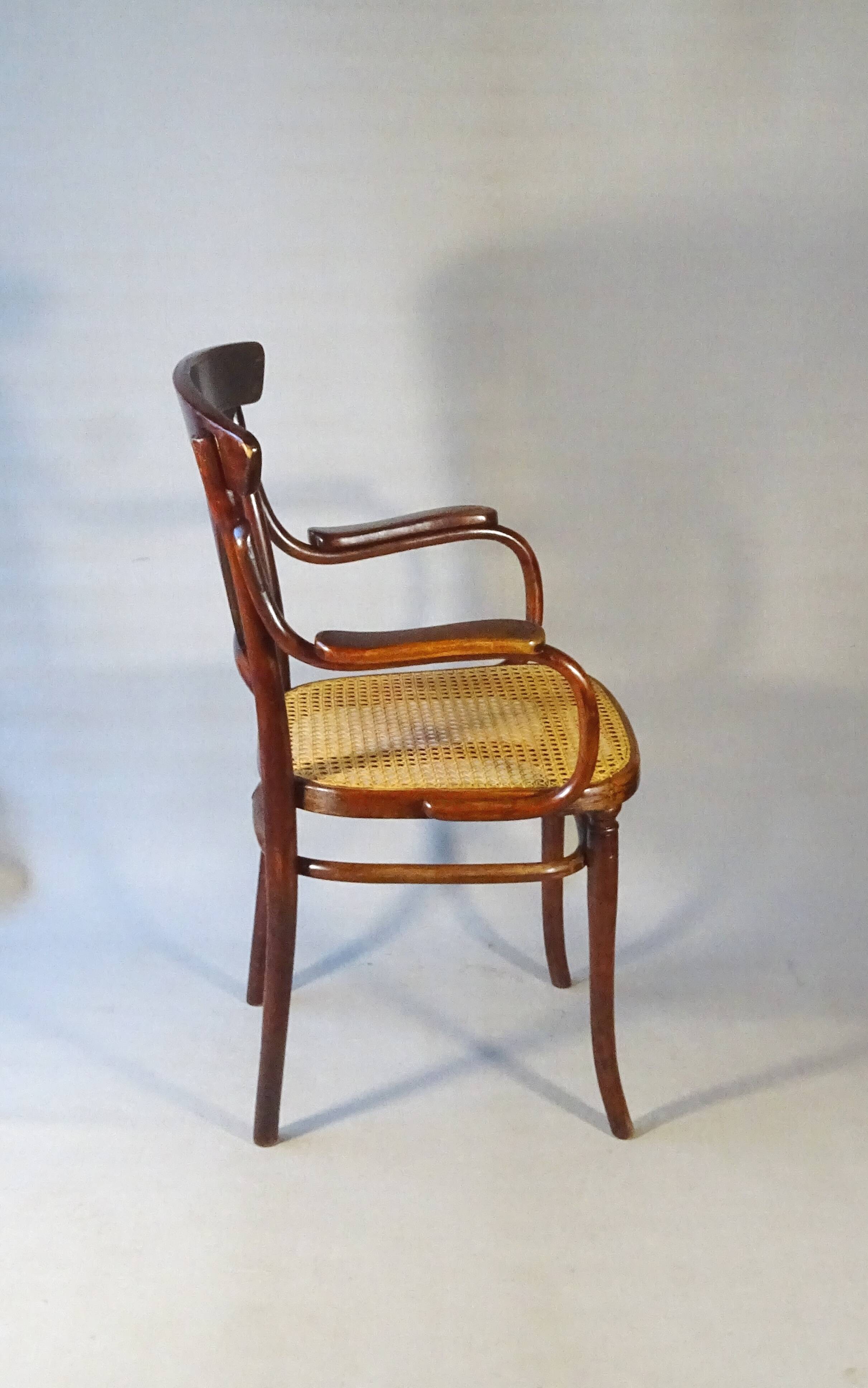 Thonet Armchair No. 221 with bronze decoration, circa 1900 - new caning -