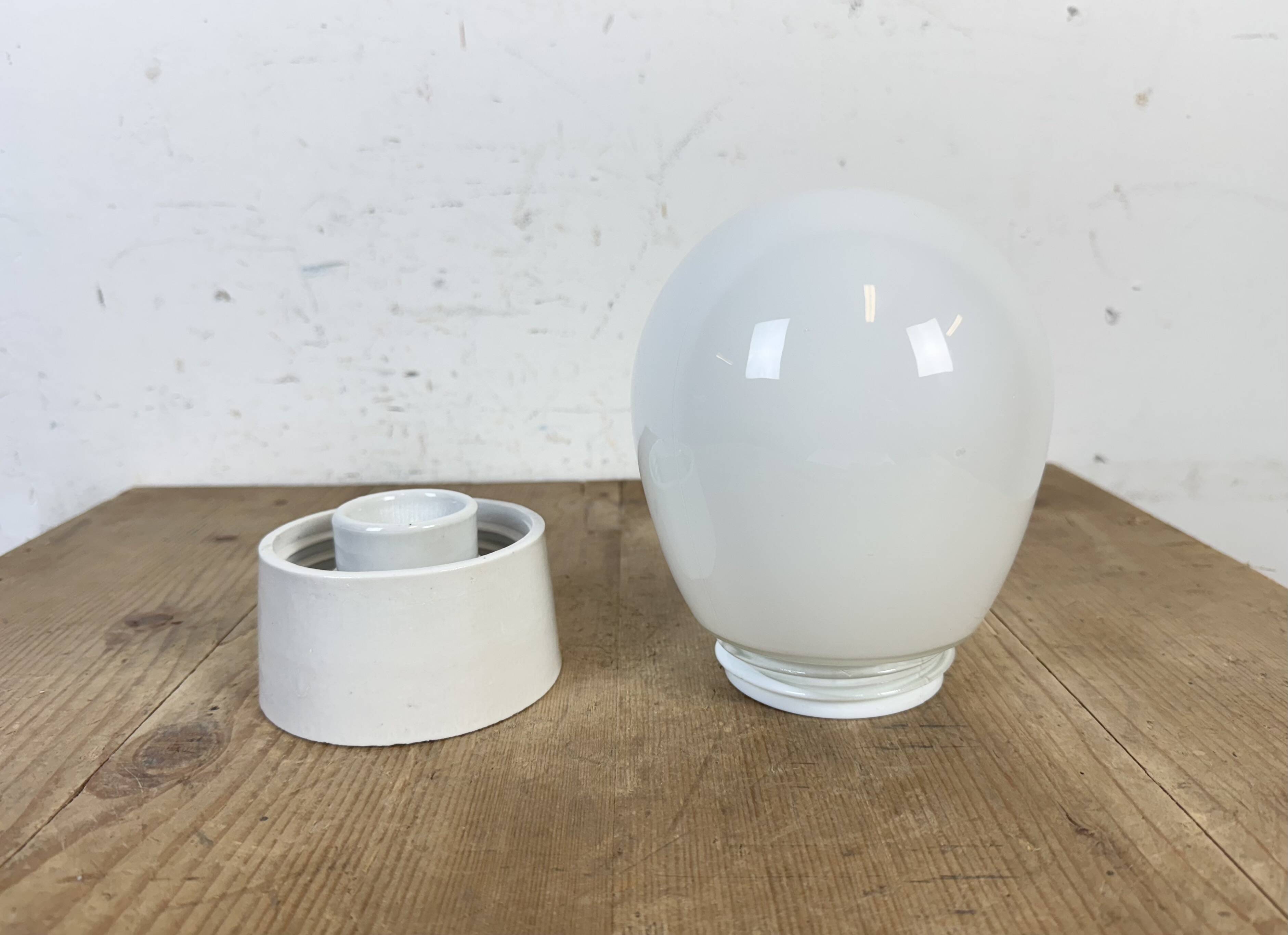 Vintage White Porcelain Ceiling Light, 1970s