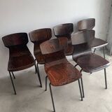Set of 6 rosewood chairs Eromes