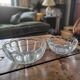 Pair of molded glass salad bowls – floral shape – 1950s