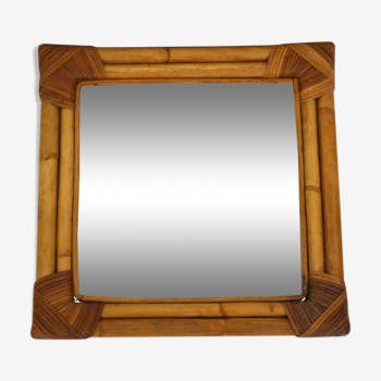 Miroir carré bambou