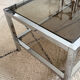 Table Basse Vintage Chrome & Verre Fumé (Style Belgo Chrom)